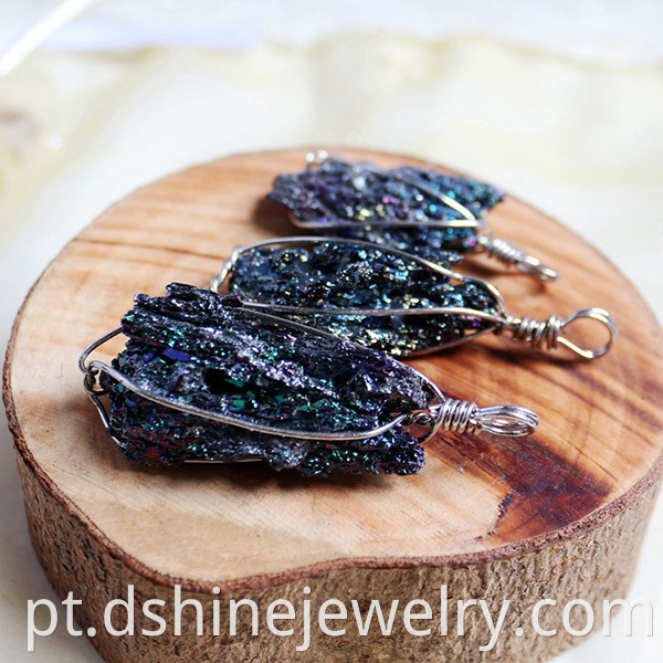 Black Quartz Pendant Necklace